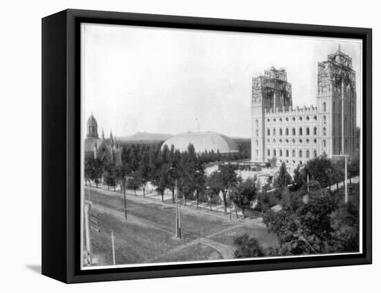 New Mormon Temple, Salt Lake City, Utah, Late 19th Century-John L Stoddard-Framed Premier Image Canvas