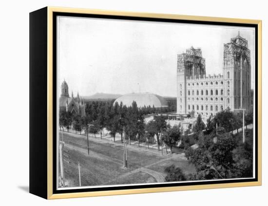 New Mormon Temple, Salt Lake City, Utah, Late 19th Century-John L Stoddard-Framed Premier Image Canvas