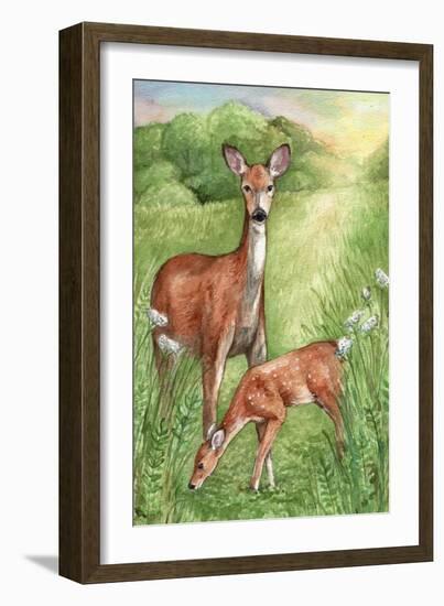 New Mother and Fawn-Melinda Hipsher-Framed Giclee Print