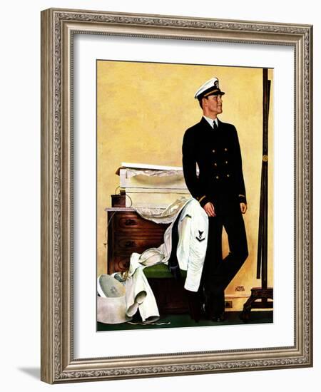 "New Naval Officer," July 10, 1943-John Falter-Framed Giclee Print