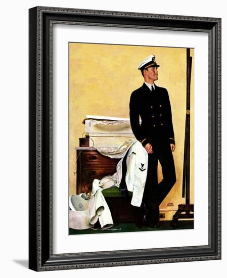 "New Naval Officer," July 10, 1943-John Falter-Framed Giclee Print