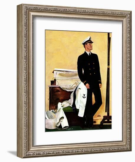 "New Naval Officer," July 10, 1943-John Falter-Framed Giclee Print