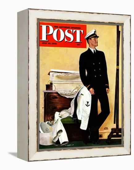 "New Naval Officer," Saturday Evening Post Cover, July 10, 1943-John Falter-Framed Premier Image Canvas