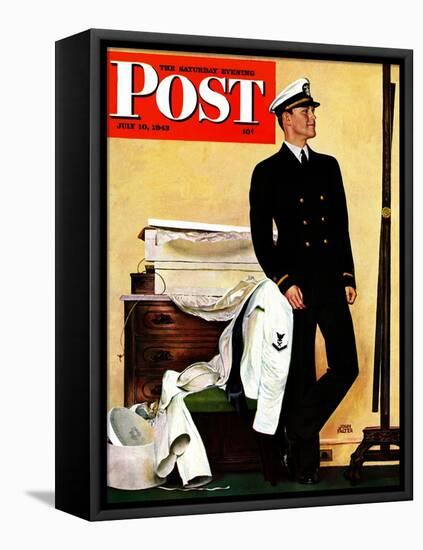 "New Naval Officer," Saturday Evening Post Cover, July 10, 1943-John Falter-Framed Premier Image Canvas