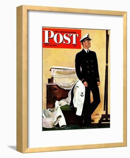 "New Naval Officer," Saturday Evening Post Cover, July 10, 1943-John Falter-Framed Giclee Print