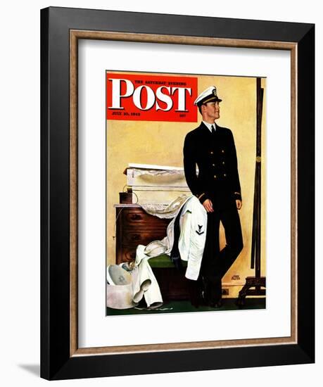 "New Naval Officer," Saturday Evening Post Cover, July 10, 1943-John Falter-Framed Giclee Print