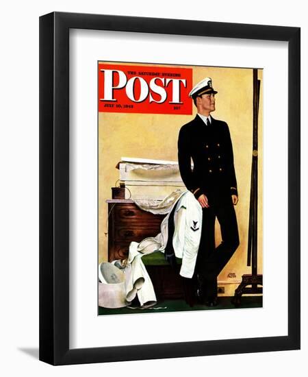 "New Naval Officer," Saturday Evening Post Cover, July 10, 1943-John Falter-Framed Giclee Print