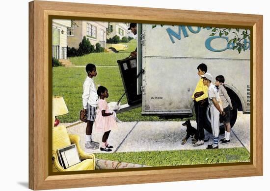 New Neighbors (or New Kids in the Neighborhood; Moving In)-Norman Rockwell-Framed Premier Image Canvas