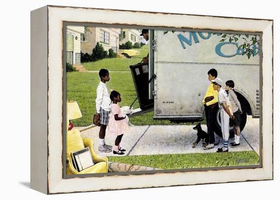 New Neighbors (or New Kids in the Neighborhood; Moving In)-Norman Rockwell-Framed Premier Image Canvas