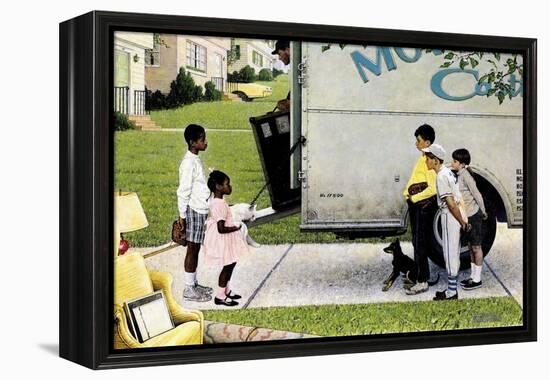 New Neighbors (or New Kids in the Neighborhood; Moving In)-Norman Rockwell-Framed Premier Image Canvas