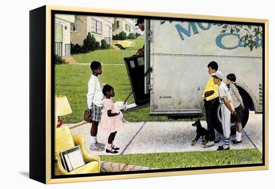 New Neighbors (or New Kids in the Neighborhood; Moving In)-Norman Rockwell-Framed Premier Image Canvas