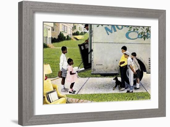 New Neighbors (or New Kids in the Neighborhood; Moving In)-Norman Rockwell-Framed Giclee Print