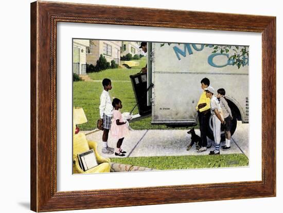 New Neighbors (or New Kids in the Neighborhood; Moving In)-Norman Rockwell-Framed Giclee Print