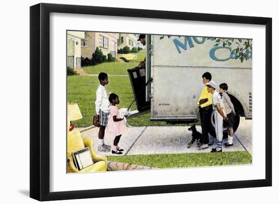 New Neighbors (or New Kids in the Neighborhood; Moving In)-Norman Rockwell-Framed Giclee Print