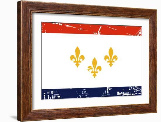 New Orleans City Flag, State Of Louisiana, U.S.A-Speedfighter-Framed Art Print