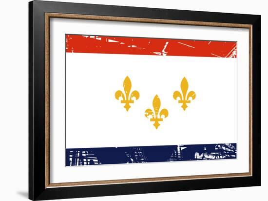 New Orleans City Flag, State Of Louisiana, U.S.A-Speedfighter-Framed Art Print