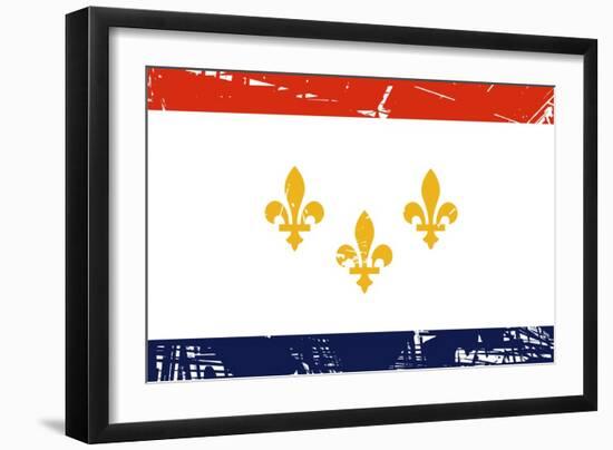 New Orleans City Flag, State Of Louisiana, U.S.A-Speedfighter-Framed Art Print