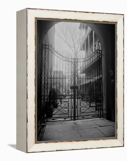 New Orleans' French Quarter is Famous for its Intricate Ironwork Gates and Balconies-null-Framed Premier Image Canvas