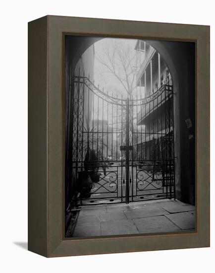 New Orleans' French Quarter is Famous for its Intricate Ironwork Gates and Balconies-null-Framed Premier Image Canvas