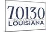 New Orleans, Louisiana - 70130 Zip Code (Blue)-Lantern Press-Mounted Art Print