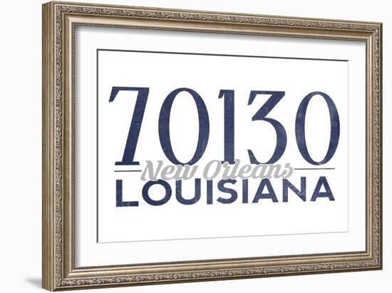 New Orleans, Louisiana - 70130 Zip Code (Blue)-Lantern Press-Framed Premium Giclee Print