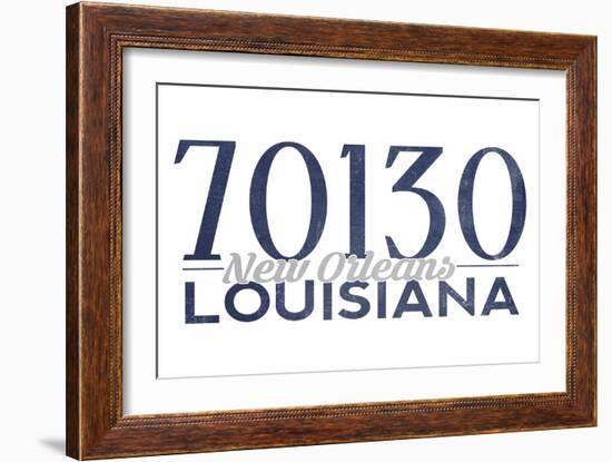 New Orleans, Louisiana - 70130 Zip Code (Blue)-Lantern Press-Framed Premium Giclee Print