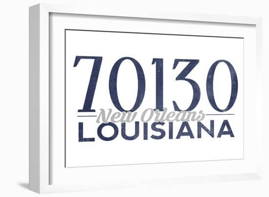 New Orleans, Louisiana - 70130 Zip Code (Blue)-Lantern Press-Framed Premium Giclee Print