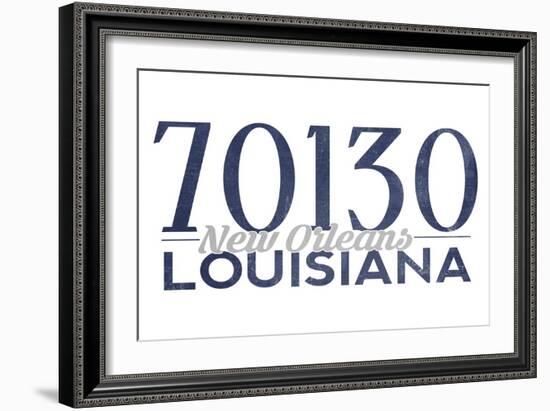 New Orleans, Louisiana - 70130 Zip Code (Blue)-Lantern Press-Framed Premium Giclee Print