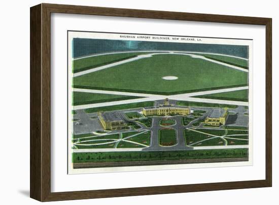 New Orleans, Louisiana - Aerial View of Shushan Airport Buildings-Lantern Press-Framed Art Print
