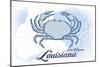 New Orleans, Louisiana - Crab - Blue - Coastal Icon-Lantern Press-Mounted Art Print