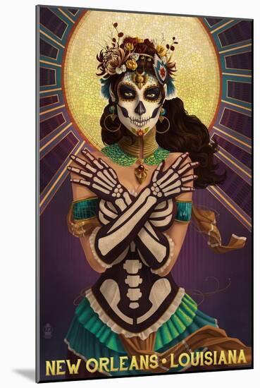 New Orleans, Louisiana - Day of the Dead Crossbones-Lantern Press-Mounted Art Print