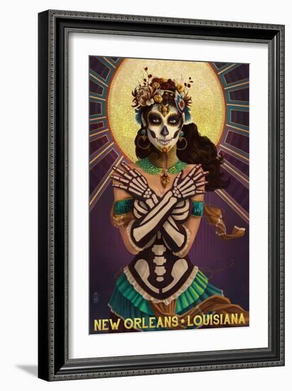 New Orleans, Louisiana - Day of the Dead Crossbones-Lantern Press-Framed Art Print