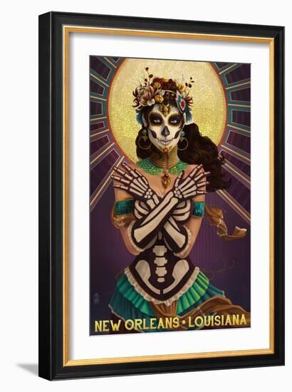 New Orleans, Louisiana - Day of the Dead Crossbones-Lantern Press-Framed Art Print