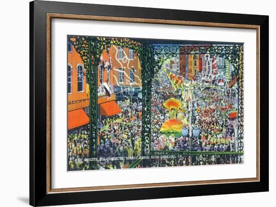 New Orleans, Louisiana - Mardi Gras Parade; Rex Greets Subjects-Lantern Press-Framed Art Print