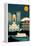 New Orleans, Louisiana - Retro Skyline (no text)-Lantern Press-Framed Stretched Canvas