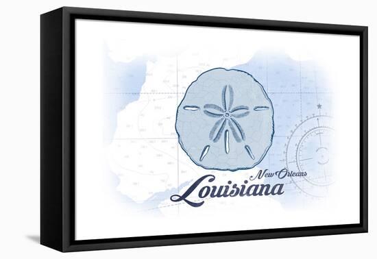 New Orleans, Louisiana - Sand Dollar - Blue - Coastal Icon-Lantern Press-Framed Stretched Canvas