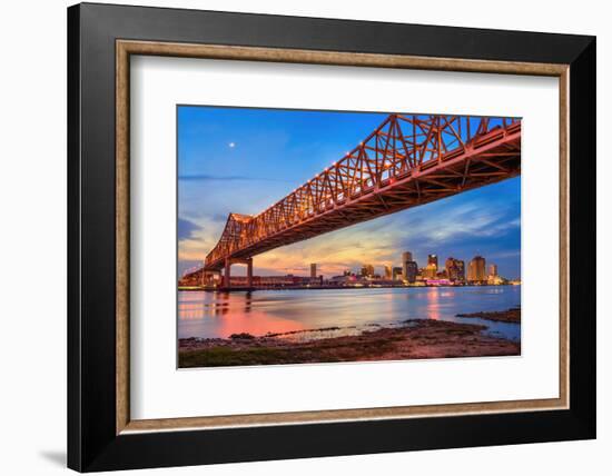 New Orleans, Louisiana, USA at Crescent City Connection Bridge over the Mississippi River.-Sean Pavone-Framed Photographic Print