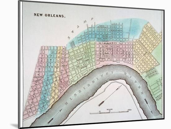 New Orleans Map, 1837-null-Mounted Giclee Print