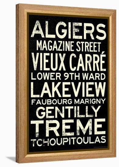 New Orleans Neighborhoods Vintage Subway Style Retro Metro Travel-null-Framed Stretched Canvas