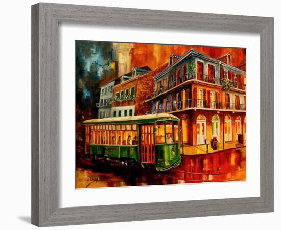 New Orleans Night Streetcar-Diane Millsap-Framed Art Print