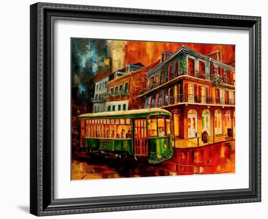 New Orleans Night Streetcar-Diane Millsap-Framed Art Print