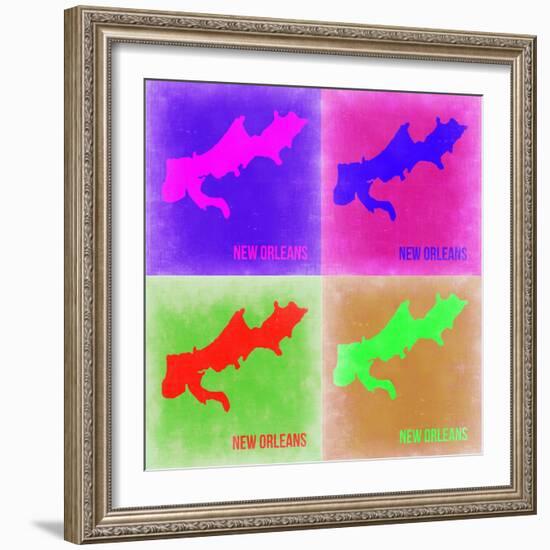 New Orleans Pop Art Map 2-NaxArt-Framed Art Print