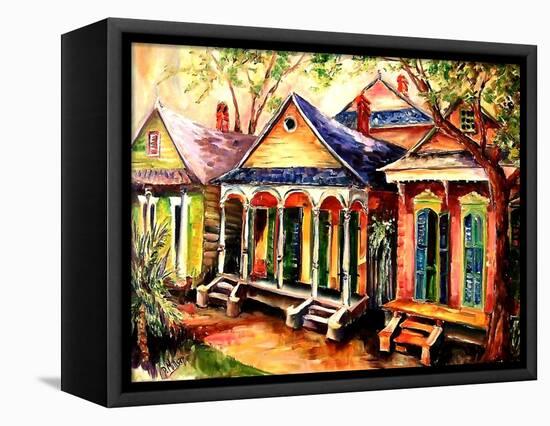 New Orleans Shotgun Houses-Diane Millsap-Framed Stretched Canvas