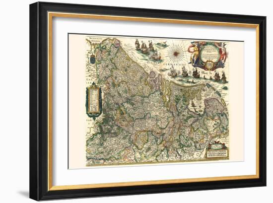 New Picture Of The 17 Provinces Of Lower Germany-Willem Janszoon Blaeu-Framed Art Print