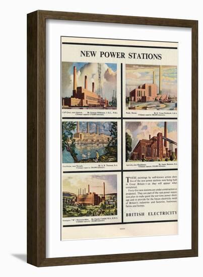 New Power Stations, Advert for British Electricity, 1951-Norman Wilkinson-Framed Giclee Print