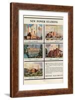 New Power Stations, Advert for British Electricity, 1951-Norman Wilkinson-Framed Giclee Print