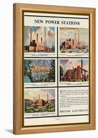 New Power Stations, Advert for British Electricity, 1951-Norman Wilkinson-Framed Premier Image Canvas