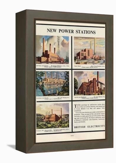 New Power Stations, Advert for British Electricity, 1951-Norman Wilkinson-Framed Premier Image Canvas