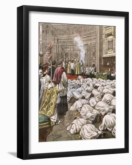 New Priests at Rome-Achille Beltrame-Framed Art Print