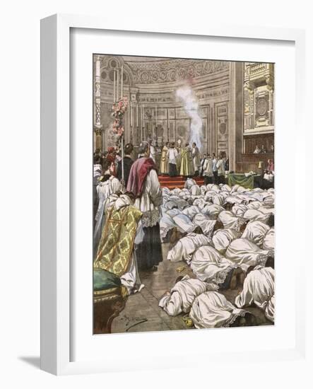 New Priests at Rome-Achille Beltrame-Framed Art Print